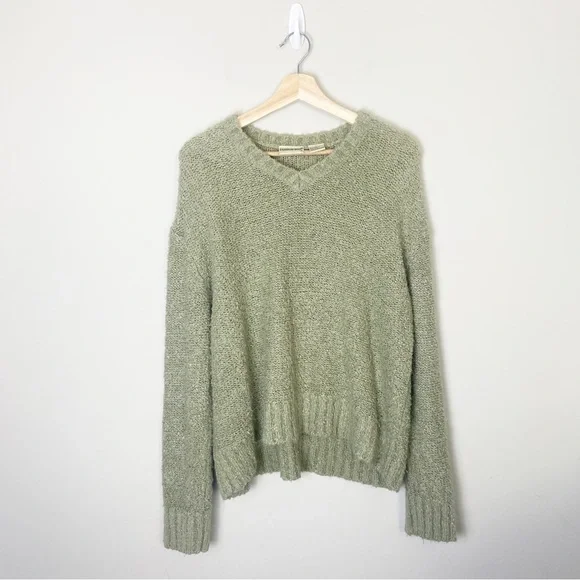 Vintage 90's Fashion Bug Sage Green Shag Sweater - Picture 1 of 5